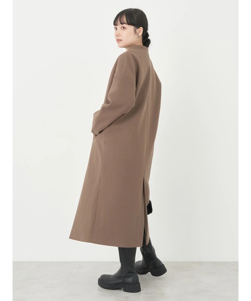 earth music&ecology（アースミュージックアンドエコロジー）の「Vネックノーカラーコート（ノーカラーコート・レディース・ブラウン/杢グレー/ライトベージュ/ブラック・M/L）」の7枚目の写真