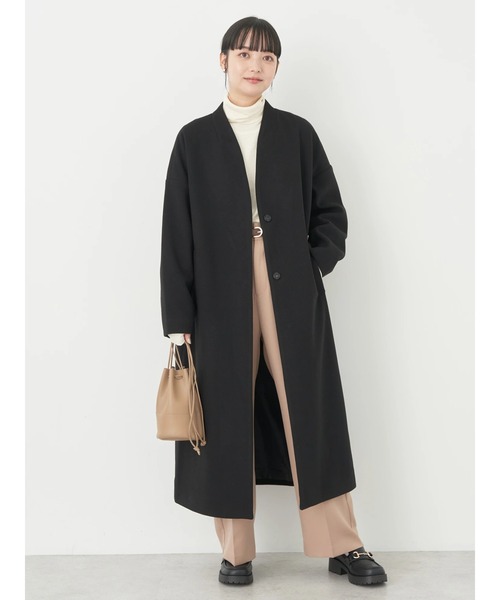 earth music&ecology（アースミュージックアンドエコロジー）の「Vネックノーカラーコート（ノーカラーコート・レディース・ブラウン/杢グレー/ライトベージュ/ブラック・M/L）」の13枚目の写真