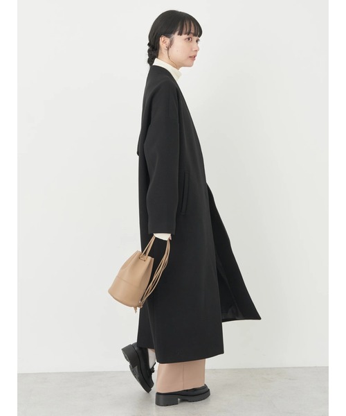 earth music&ecology（アースミュージックアンドエコロジー）の「Vネックノーカラーコート（ノーカラーコート・レディース・ブラウン/杢グレー/ライトベージュ/ブラック・M/L）」の14枚目の写真