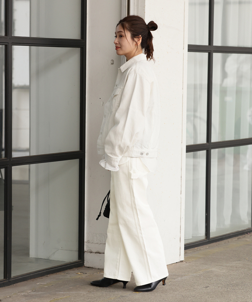 JOURNAL STANDARD(ジャーナルスタンダード)の「デニムペインターパンツ(デニムパンツ・レディース・ホワイト/ブルー系その他・38/36)」の18枚目の写真