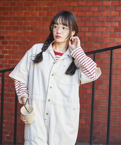 CUBE SUGAR(キューブシュガー)の「綿ツイルオールインワン(つなぎ/オールインワン・レディース・ナチュラル・M)」の20枚目の写真