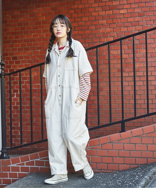 CUBE SUGAR(キューブシュガー)の「綿ツイルオールインワン(つなぎ/オールインワン・レディース・ナチュラル・M)」の21枚目の写真