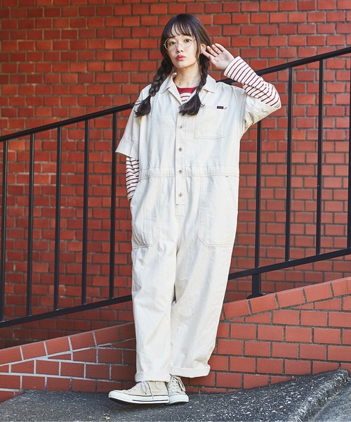CUBE SUGAR(キューブシュガー)の「綿ツイルオールインワン(つなぎ/オールインワン・レディース・ナチュラル・M)」の18枚目の写真