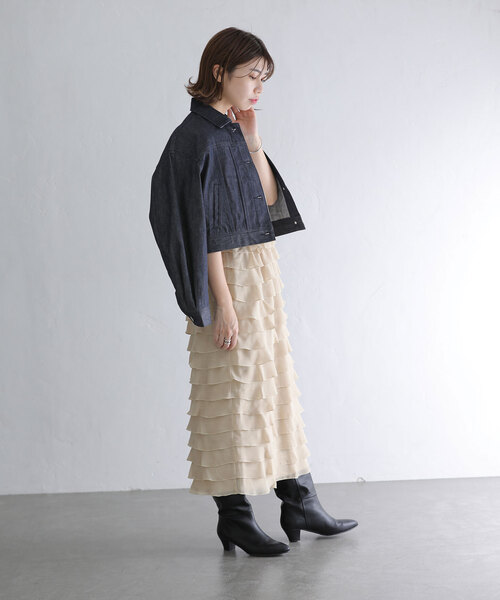 La TOTALITE（ラトータリテ）の「【TORRAZZO DONNA/トラッゾドンナ】Ruffle Skirt（スカート・レディース・チャコールグレー/ベージュ・FREE）」の17枚目の写真