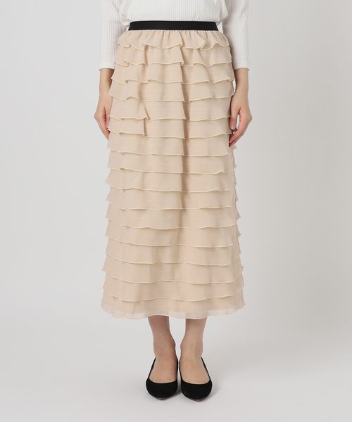 La TOTALITE（ラトータリテ）の「【TORRAZZO DONNA/トラッゾドンナ】Ruffle Skirt（スカート・レディース・チャコールグレー/ベージュ・FREE）」の10枚目の写真