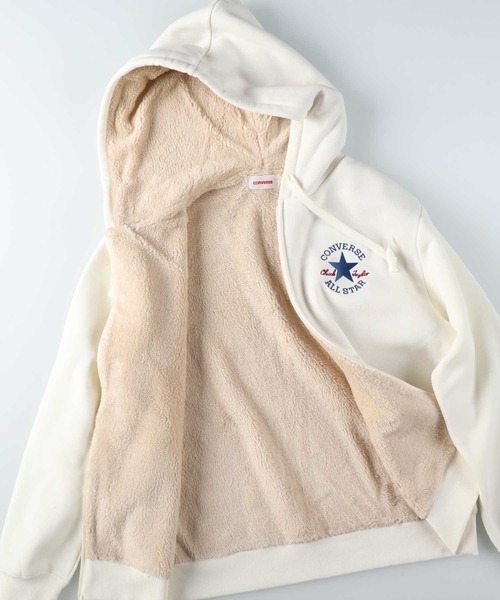 CONVERSE(コンバース)の「【CONVERSE】裏ボアZIPパーカー(パーカー・レディース・オフホワイト/グレー/ブラック・L/M/XL)」の9枚目の写真