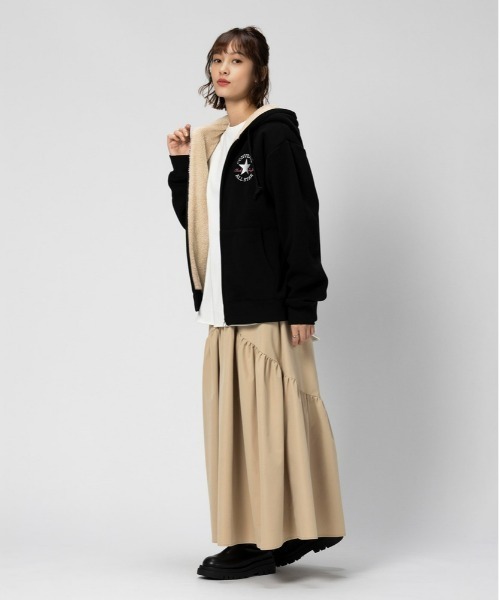 CONVERSE(コンバース)の「【CONVERSE】裏ボアZIPパーカー(パーカー・レディース・オフホワイト/グレー/ブラック・L/M/XL)」の19枚目の写真