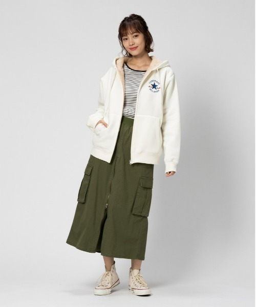 CONVERSE(コンバース)の「【CONVERSE】裏ボアZIPパーカー(パーカー・レディース・オフホワイト/グレー/ブラック・L/M/XL)」の13枚目の写真