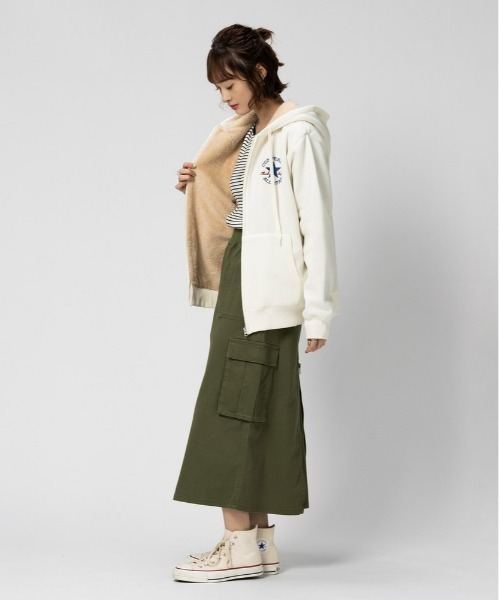 CONVERSE(コンバース)の「【CONVERSE】裏ボアZIPパーカー(パーカー・レディース・オフホワイト/グレー/ブラック・L/M/XL)」の15枚目の写真