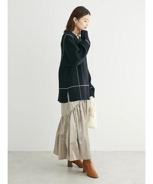 ELENCARE DUE（エレンカーレデュエ）の「・ELENCARE　DUE　メタリックティアードスカート（スカート・レディース・ゴールド/シルバー系その他2/ネイビー/ブラック・FREE）」の9枚目の写真