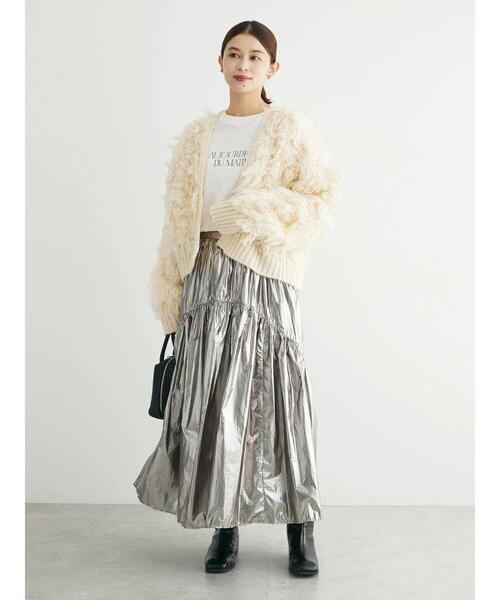 ELENCARE DUE（エレンカーレデュエ）の「・ELENCARE　DUE　メタリックティアードスカート（スカート・レディース・ゴールド/シルバー系その他2/ネイビー/ブラック・FREE）」の15枚目の写真