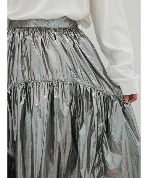 ELENCARE DUE（エレンカーレデュエ）の「・ELENCARE　DUE　メタリックティアードスカート（スカート・レディース・ゴールド/シルバー系その他2/ネイビー/ブラック・FREE）」の16枚目の写真