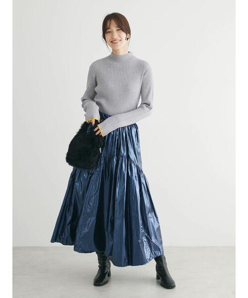 ELENCARE DUE（エレンカーレデュエ）の「・ELENCARE　DUE　メタリックティアードスカート（スカート・レディース・ゴールド/シルバー系その他2/ネイビー/ブラック・FREE）」の17枚目の写真
