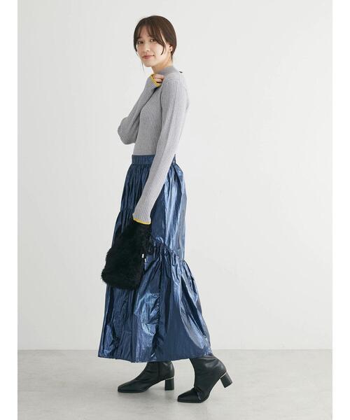 ELENCARE DUE（エレンカーレデュエ）の「・ELENCARE　DUE　メタリックティアードスカート（スカート・レディース・ゴールド/シルバー系その他2/ネイビー/ブラック・FREE）」の18枚目の写真