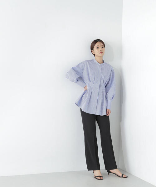 NATURAL BEAUTY BASIC(ナチュラルビューティーベーシック)の「◇セミフレアパンツ(その他パンツ・レディース・ブラック/オフホワイト・SMALL/MEDIUM)」の2枚目の写真