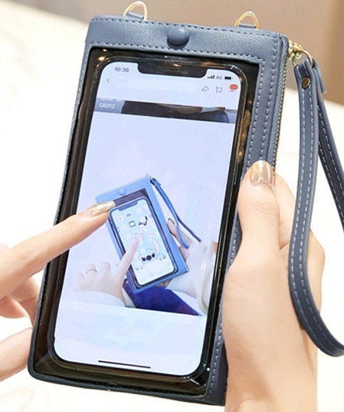 Miniministore(ミニミニストア)の「スマホショルダー 財布付き スマホポーチ(ショルダーバッグ・レディース・ピンク/ミント/ブラック/ワインレッド/ライトピンク/ブルー・FREE)」の3枚目の写真