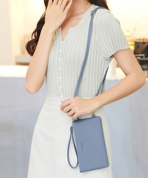 Miniministore(ミニミニストア)の「スマホショルダー 財布付き スマホポーチ(ショルダーバッグ・レディース・ピンク/ミント/ブラック/ワインレッド/ライトピンク/ブルー・FREE)」の8枚目の写真