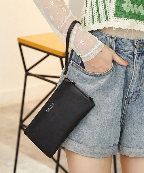 Miniministore(ミニミニストア)の「スマホショルダー 財布付き スマホポーチ(ショルダーバッグ・レディース・ピンク/ミント/ブラック/ワインレッド/ライトピンク/ブルー・FREE)」の12枚目の写真