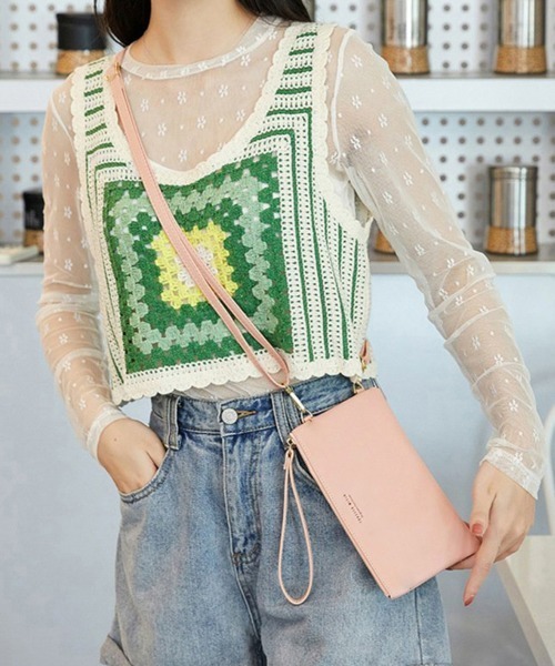 Miniministore(ミニミニストア)の「スマホショルダー 財布付き スマホポーチ(ショルダーバッグ・レディース・ピンク/ミント/ブラック/ワインレッド/ライトピンク/ブルー・FREE)」の15枚目の写真
