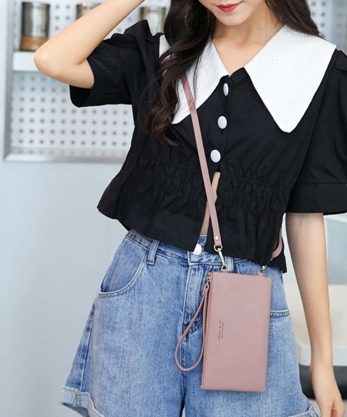 Miniministore(ミニミニストア)の「スマホショルダー 財布付き スマホポーチ(ショルダーバッグ・レディース・ピンク/ミント/ブラック/ワインレッド/ライトピンク/ブルー・FREE)」の17枚目の写真