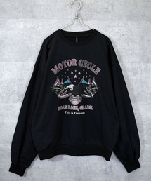 裏毛 プリントクルー
