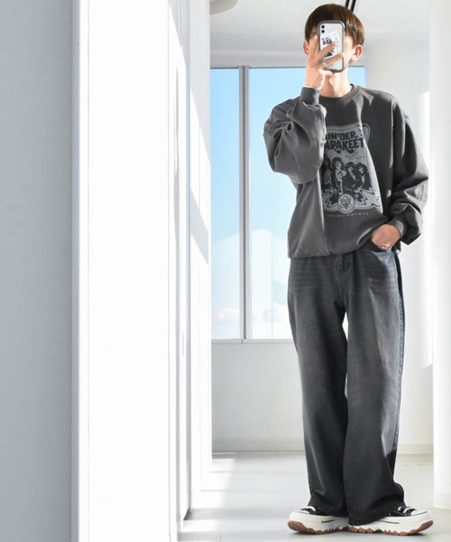 Anytime Songs（エニータイムソングス）の「裏毛 プリントクルー（スウェット・メンズ・ブラック系その他/グレー系その他2/ブラック系その他2/ブラック/グレー系その他/チャコール・LARGE/X-LARGE/MEDIUM）」の22枚目の写真