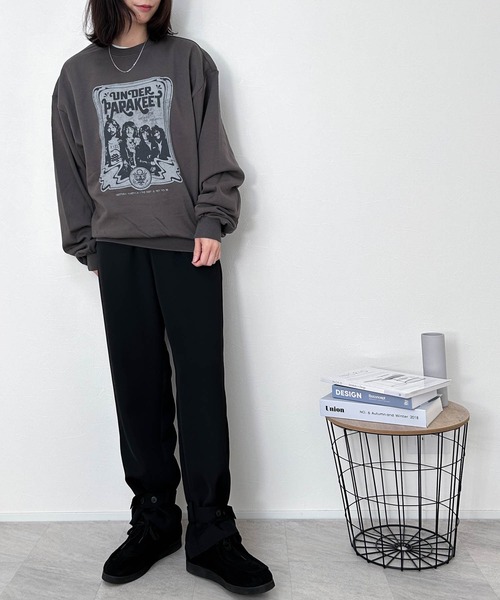 Anytime Songs（エニータイムソングス）の「裏毛 プリントクルー（スウェット・メンズ・ブラック系その他/グレー系その他2/ブラック系その他2/ブラック/グレー系その他/チャコール・LARGE/X-LARGE/MEDIUM）」の19枚目の写真