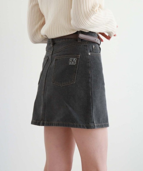 archives（アルシーヴ）の「ロゴ刺繍デニムミニスカート（デニムスカート・レディース・サックスブルー/グレー・SMALL/MEDIUM）」の8枚目の写真