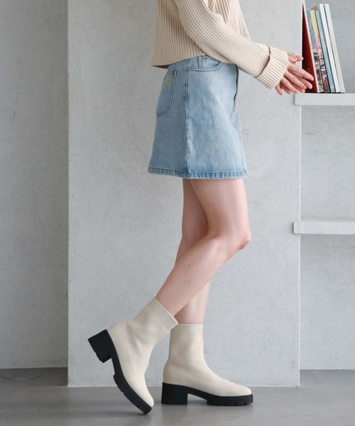 archives（アルシーヴ）の「ロゴ刺繍デニムミニスカート（デニムスカート・レディース・サックスブルー/グレー・SMALL/MEDIUM）」の14枚目の写真