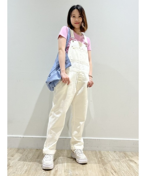 meer. ホワイトデニム サロペット オーバーオール サロペット レディース デニム パンツ 白