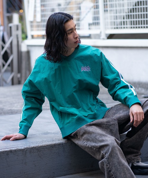 【激レア】NBA ホーネッツ　ナイロンジャケット　プルオーバー　ゲームシャツ SAVIER（サビアー）の「【SAVIER/サビアー】 オーバーサイズナイロン