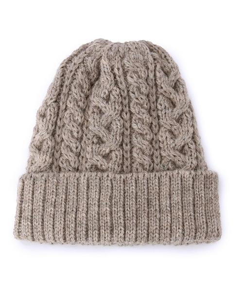 BEAUTY&YOUTH UNITED ARROWS（ビューティーアンドユースユナイテッドアローズ）の「BY HIGHLAND 2000 ケーブル&リブニットキャップ◆（ニットキャップ/ビーニー・レディース・ダークグレー/ナチュラル/ワインレッド/オリーブ・フリー）」の2枚目の写真