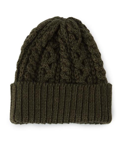 BEAUTY&YOUTH UNITED ARROWS（ビューティーアンドユースユナイテッドアローズ）の「BY HIGHLAND 2000 ケーブル&リブニットキャップ◆（ニットキャップ/ビーニー・レディース・ダークグレー/ナチュラル/ワインレッド/オリーブ・フリー）」の3枚目の写真