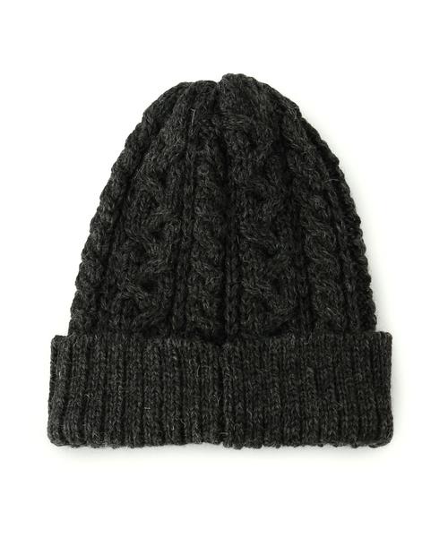 BEAUTY&YOUTH UNITED ARROWS（ビューティーアンドユースユナイテッドアローズ）の「BY HIGHLAND 2000 ケーブル&リブニットキャップ◆（ニットキャップ/ビーニー・レディース・ダークグレー/ナチュラル/ワインレッド/オリーブ・フリー）」の5枚目の写真