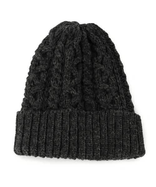 BEAUTY&YOUTH UNITED ARROWS（ビューティーアンドユースユナイテッドアローズ）の「BY HIGHLAND 2000 ケーブル&リブニットキャップ◆（ニットキャップ/ビーニー・レディース・ダークグレー/ナチュラル/ワインレッド/オリーブ・フリー）」の8枚目の写真