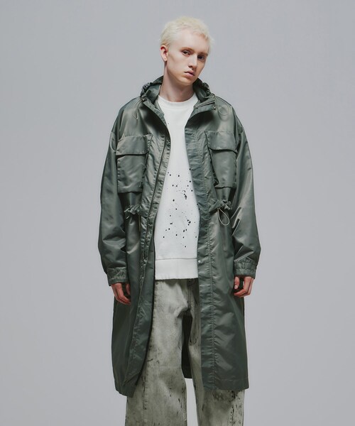 〈新品〉tk.TAKEO KIKUCHI【M】ナイロンドロストフードコート 黒 tk.TAKEO KIKUCHI（ティーケータケオキクチ）の「◇ナイロンドロスト