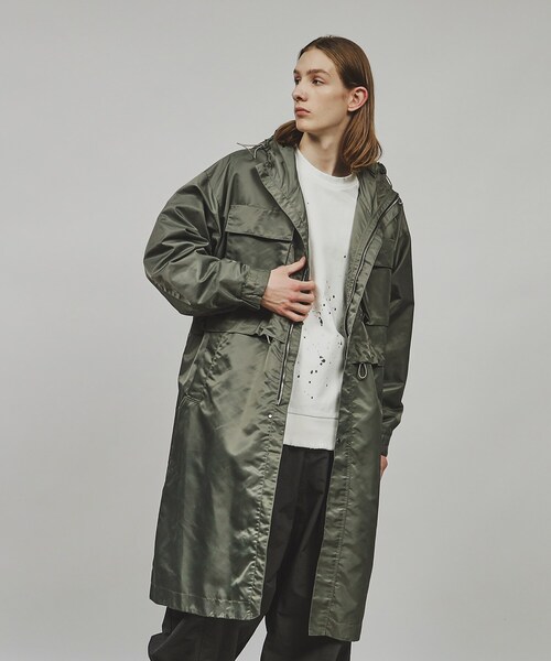 〈新品〉tk.TAKEO KIKUCHI【M】ナイロンドロストフードコート 黒 tk.TAKEO KIKUCHI（ティーケータケオキクチ）の「◇ナイロンドロスト