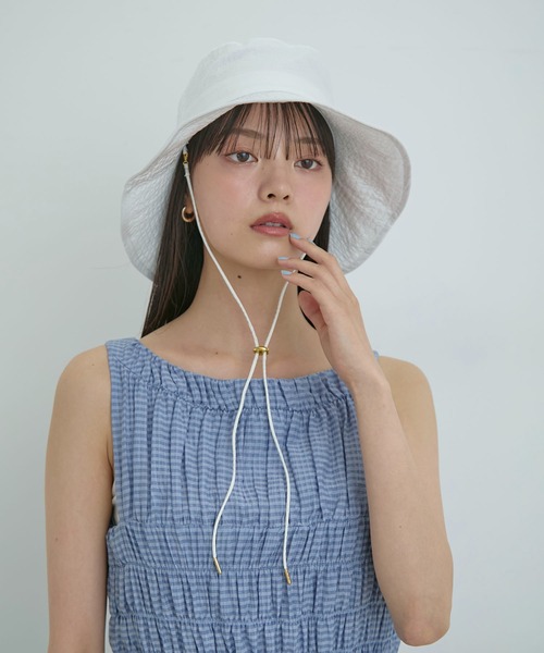 VIS（ビス）の「【首の日焼け軽減】前後で使えるつば広ハット（ハット・レディース・ホワイト/ブラック・FREE）」の18枚目の写真