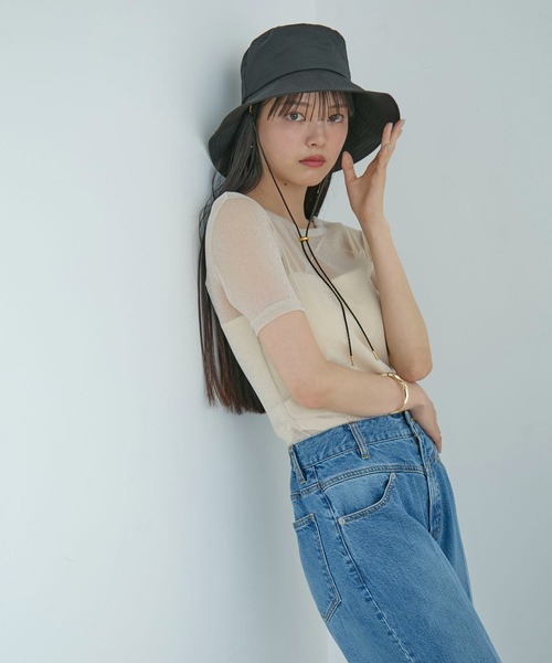 VIS（ビス）の「【首の日焼け軽減】前後で使えるつば広ハット（ハット・レディース・ホワイト/ブラック・FREE）」の19枚目の写真