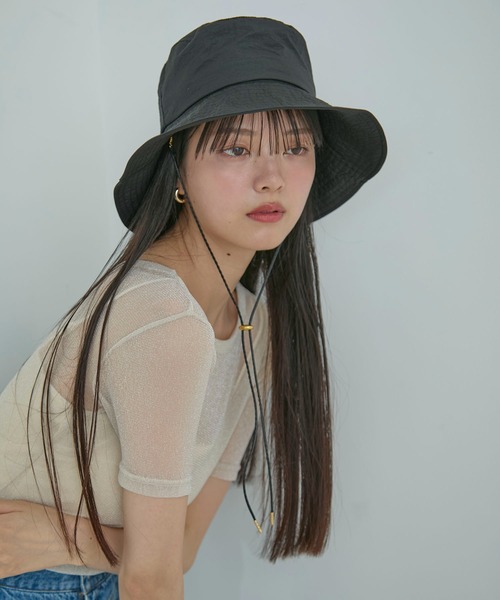 VIS（ビス）の「【首の日焼け軽減】前後で使えるつば広ハット（ハット・レディース・ホワイト/ブラック・FREE）」の20枚目の写真