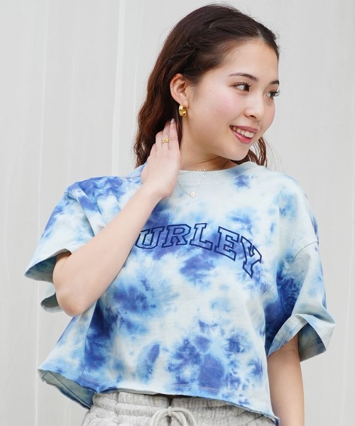 tシャツ Hurley/ハーレー Tシャツ 半袖 ショート丈 クロップ丈 アーチロゴ プリント ヘビーウェイト WSS2421021 レディース Hurley/ハーレー Tシャツ 半袖 ショート丈 クロップ丈