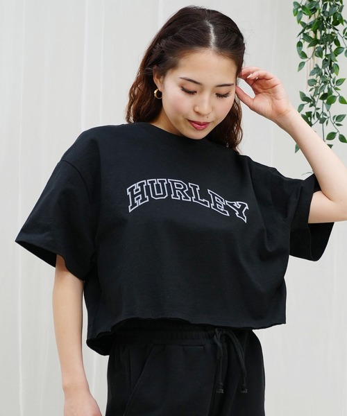 Hurley (ハーレー)の「Hurley/ハーレー Tシャツ 半袖 ショート丈 クロップ丈 アーチロゴ プリント ヘビーウェイト WSS2421021(Tシャツ/カットソー・レディース・ブラック×ホワイト/ホワイト/ブルー系その他/ブラック/ピンク・M)」の12枚目の写真