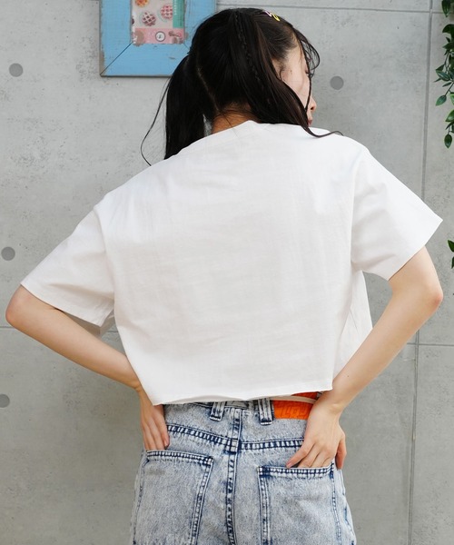 Hurley (ハーレー)の「Hurley/ハーレー Tシャツ 半袖 ショート丈 クロップ丈 アーチロゴ プリント ヘビーウェイト WSS2421021(Tシャツ/カットソー・レディース・ブラック×ホワイト/ホワイト/ブルー系その他/ブラック/ピンク・M)」の8枚目の写真
