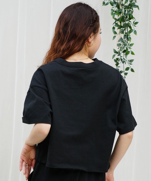 Hurley (ハーレー)の「Hurley/ハーレー Tシャツ 半袖 ショート丈 クロップ丈 アーチロゴ プリント ヘビーウェイト WSS2421021(Tシャツ/カットソー・レディース・ブラック×ホワイト/ホワイト/ブルー系その他/ブラック/ピンク・M)」の13枚目の写真