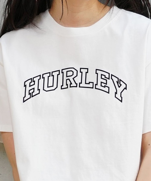 Hurley (ハーレー)の「Hurley/ハーレー Tシャツ 半袖 ショート丈 クロップ丈 アーチロゴ プリント ヘビーウェイト WSS2421021(Tシャツ/カットソー・レディース・ブラック×ホワイト/ホワイト/ブルー系その他/ブラック/ピンク・M)」の11枚目の写真