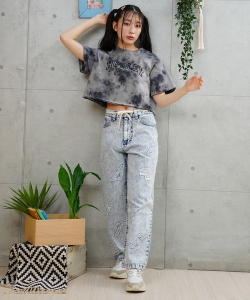 Hurley (ハーレー)の「Hurley/ハーレー Tシャツ 半袖 ショート丈 クロップ丈 アーチロゴ プリント ヘビーウェイト WSS2421021(Tシャツ/カットソー・レディース・ブラック×ホワイト/ホワイト/ブルー系その他/ブラック/ピンク・M)」の19枚目の写真