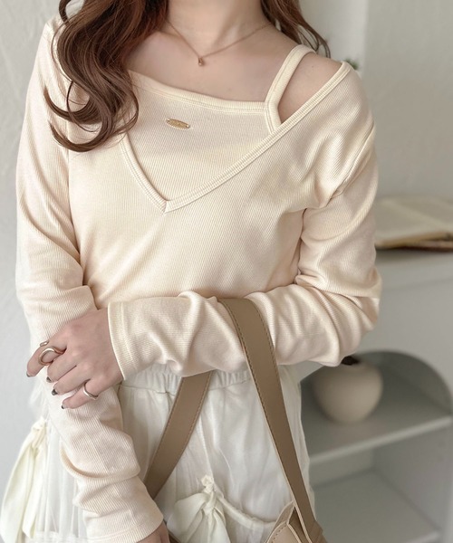 apres jour clair(アプレジュールクレア)の「【apres jour clair】チャーム付レイヤードトップス【ZOZOTOWN限定アイテム】(Tシャツ/カットソー・レディース・グレー/アイボリー・フリー/X-LARGE)」の14枚目の写真