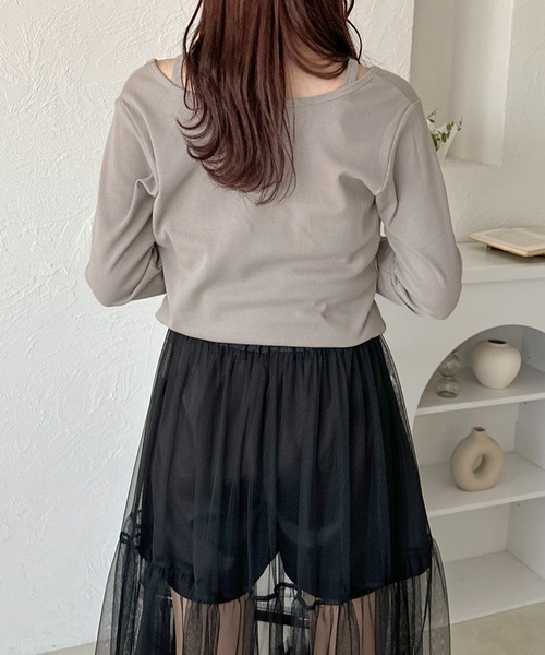 apres jour clair(アプレジュールクレア)の「【apres jour clair】チャーム付レイヤードトップス【ZOZOTOWN限定アイテム】(Tシャツ/カットソー・レディース・グレー/アイボリー・フリー/X-LARGE)」の11枚目の写真