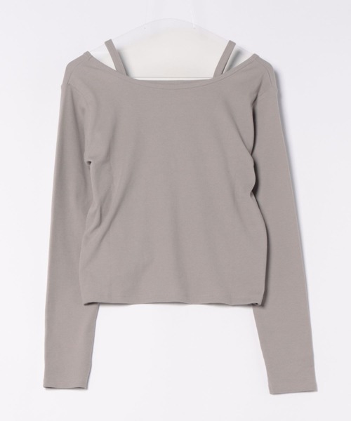apres jour clair(アプレジュールクレア)の「【apres jour clair】チャーム付レイヤードトップス【ZOZOTOWN限定アイテム】(Tシャツ/カットソー・レディース・グレー/アイボリー・フリー/X-LARGE)」の5枚目の写真