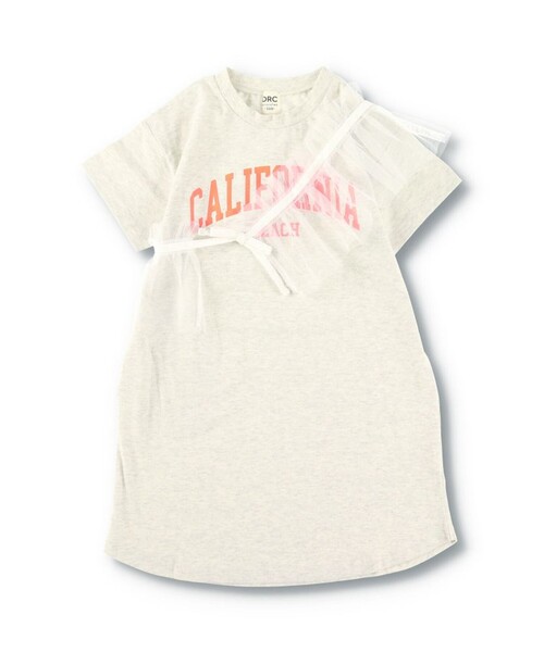 DRC branshes（ディーアールシーブランシェス）の「【WEB限定/DRC/お肌に嬉しい綿100％】グラフィック半袖ワンピース+チュールマルチフリルセット（ワンピース・キッズ・チャコールグレー/その他1/その他2/その他3/カラフル/ブラック・100/90/110/140/120/150/130）」の5枚目の写真